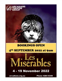 Les Mis Booking Open Poster
